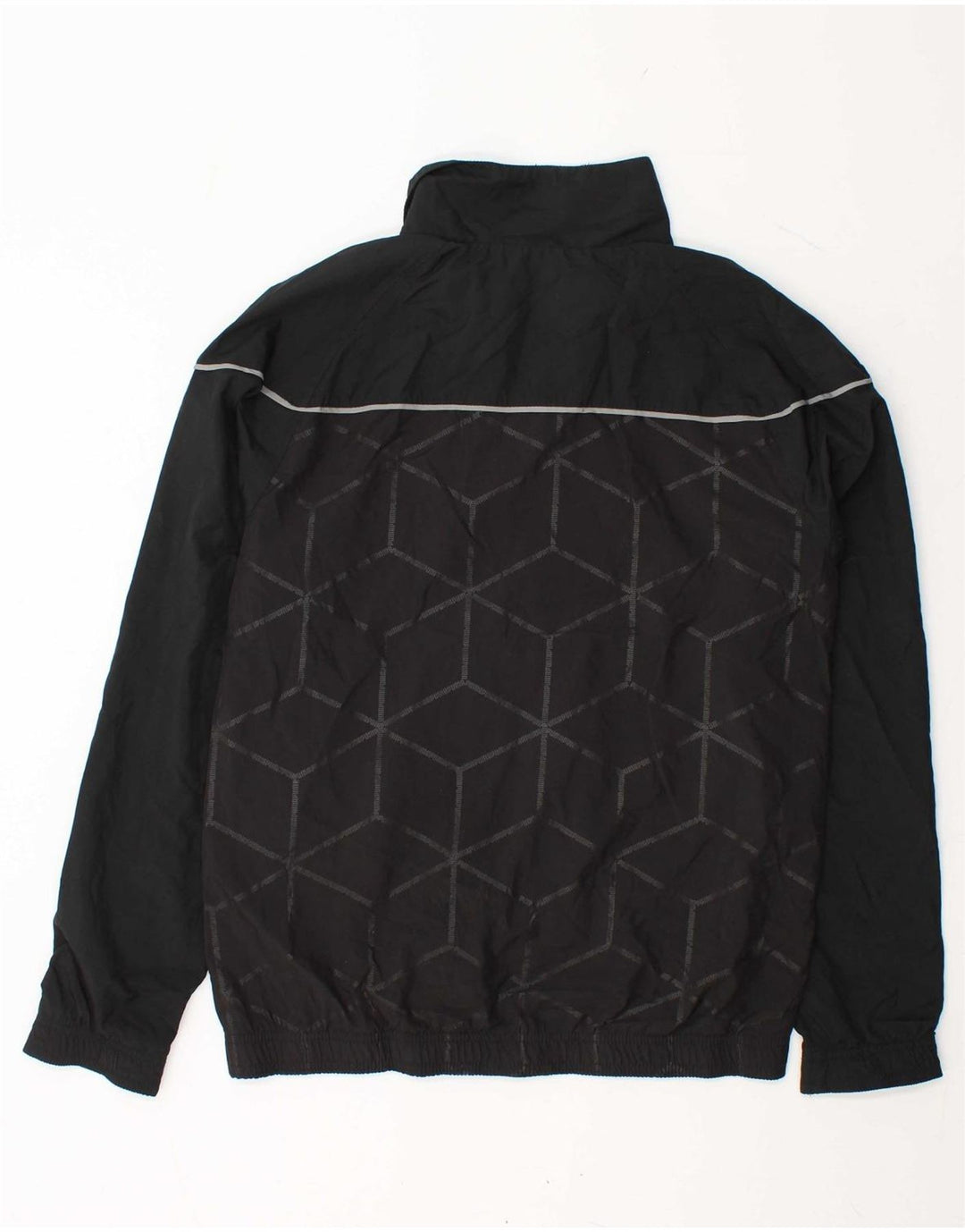 PUMA Mens Tracksuit Top Jacket Small Black Geometric Polyester