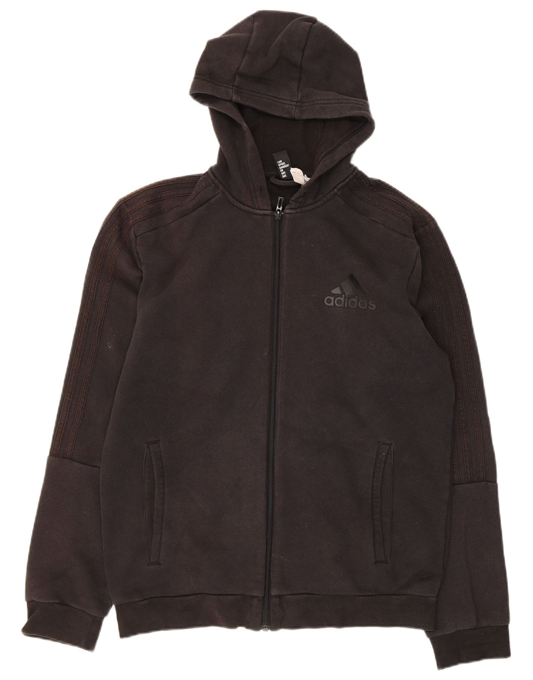 Maglione con cappuccio e zip da uomo ADIDAS in cotone nero medio