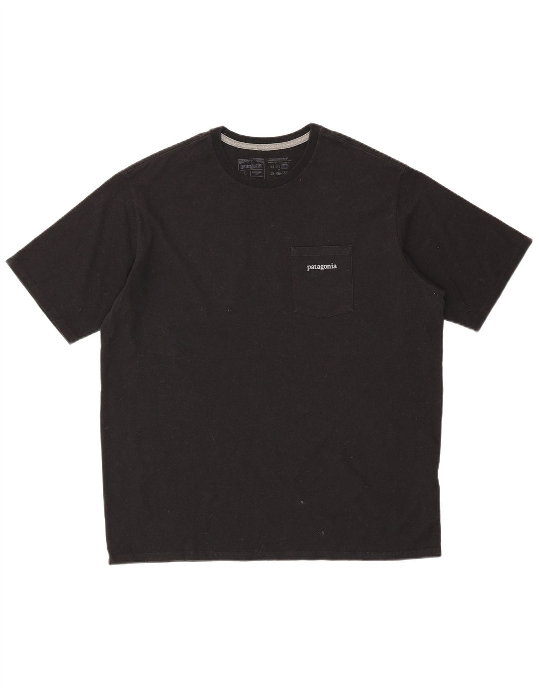 PATAGONIA T-shirt grafica da uomo con vestibilità regolare, top grande in cotone nero