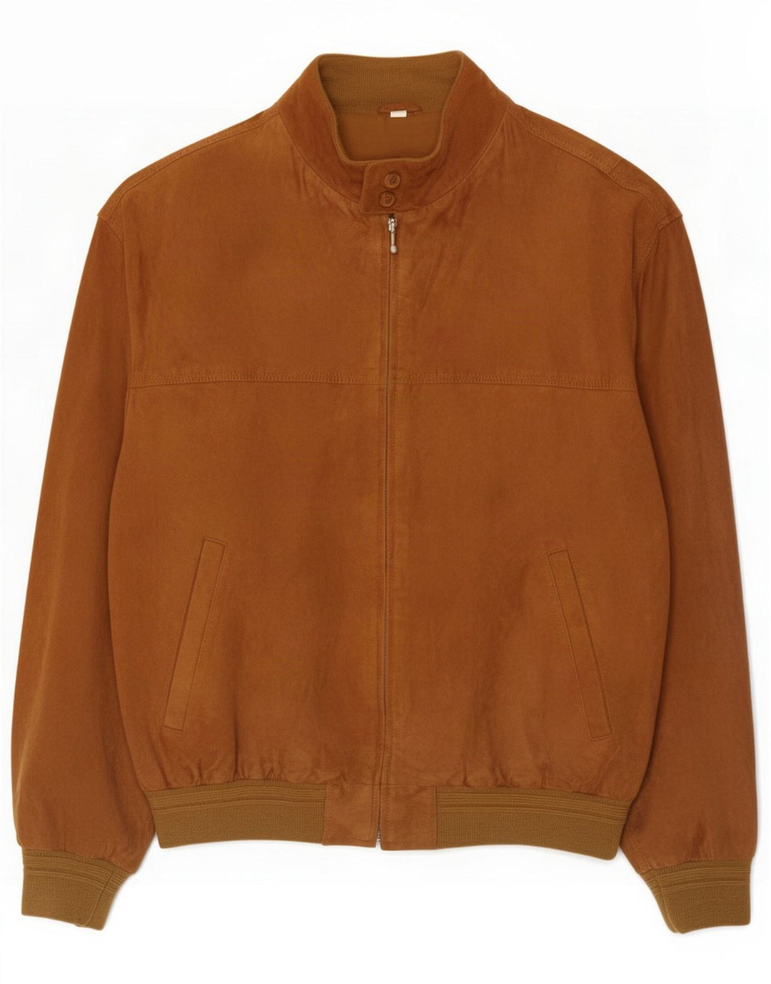 Giubbotto bomber in pelle scamosciata vintage da uomo EU 52 XL Pelle marrone