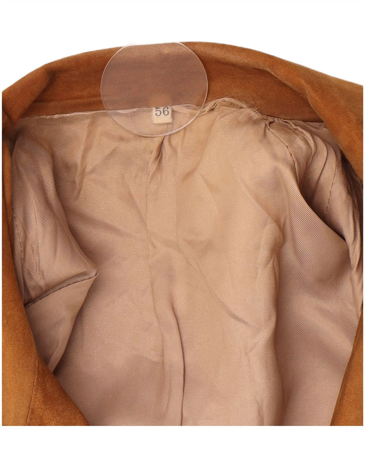 Giubbotto bomber in pelle scamosciata vintage da uomo UK 38 Marrone medio