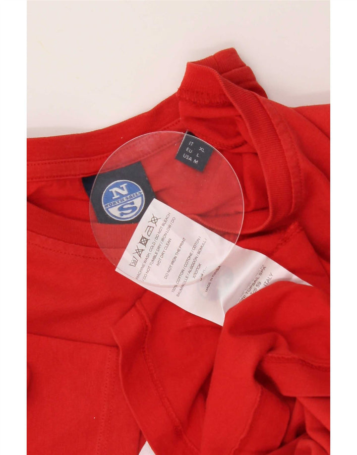 T-shirt grafica da uomo North Sails Top in cotone rosso medio