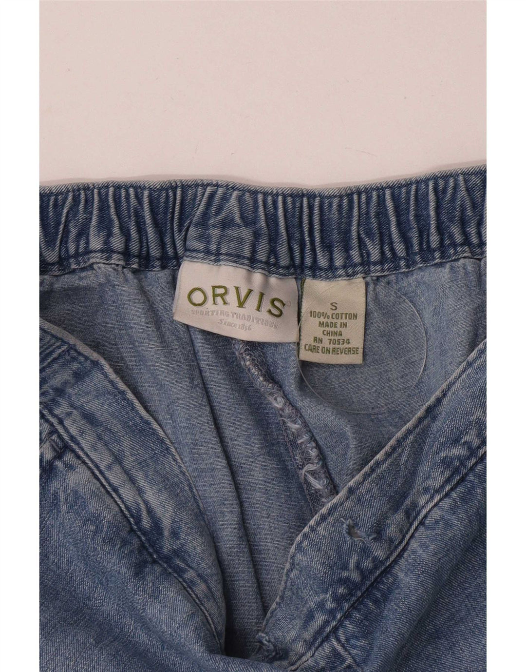 Jeans dritti regolari da donna Orvis piccoli W32 L25 cotone blu