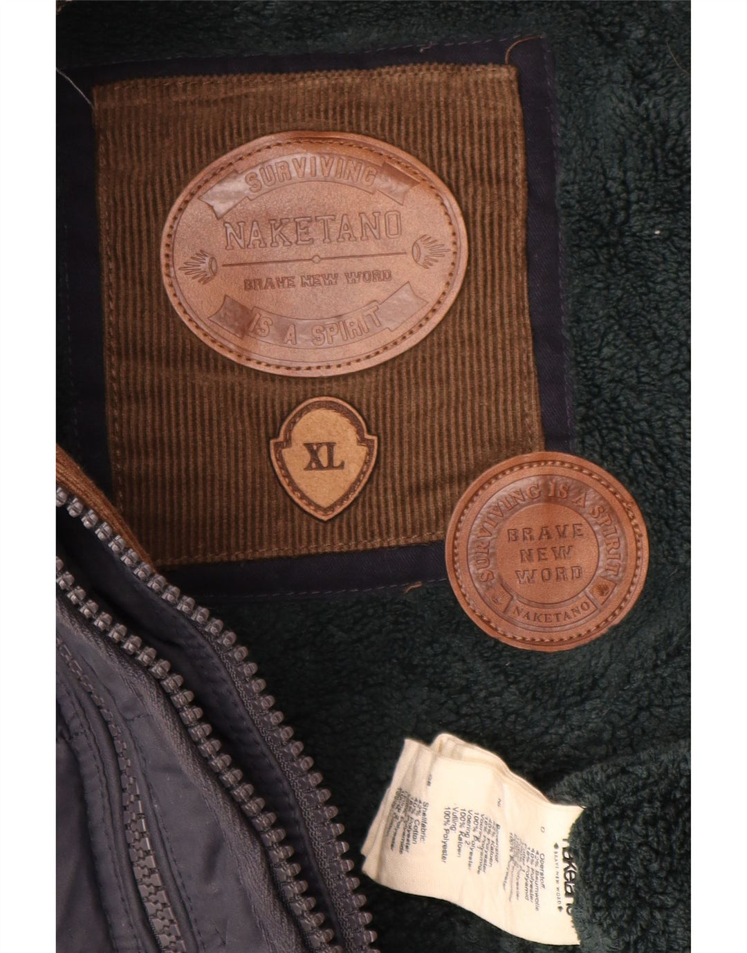 Gilet imbottito con cappuccio da donna NAKETANO UK 18 XL poliestere blu navy