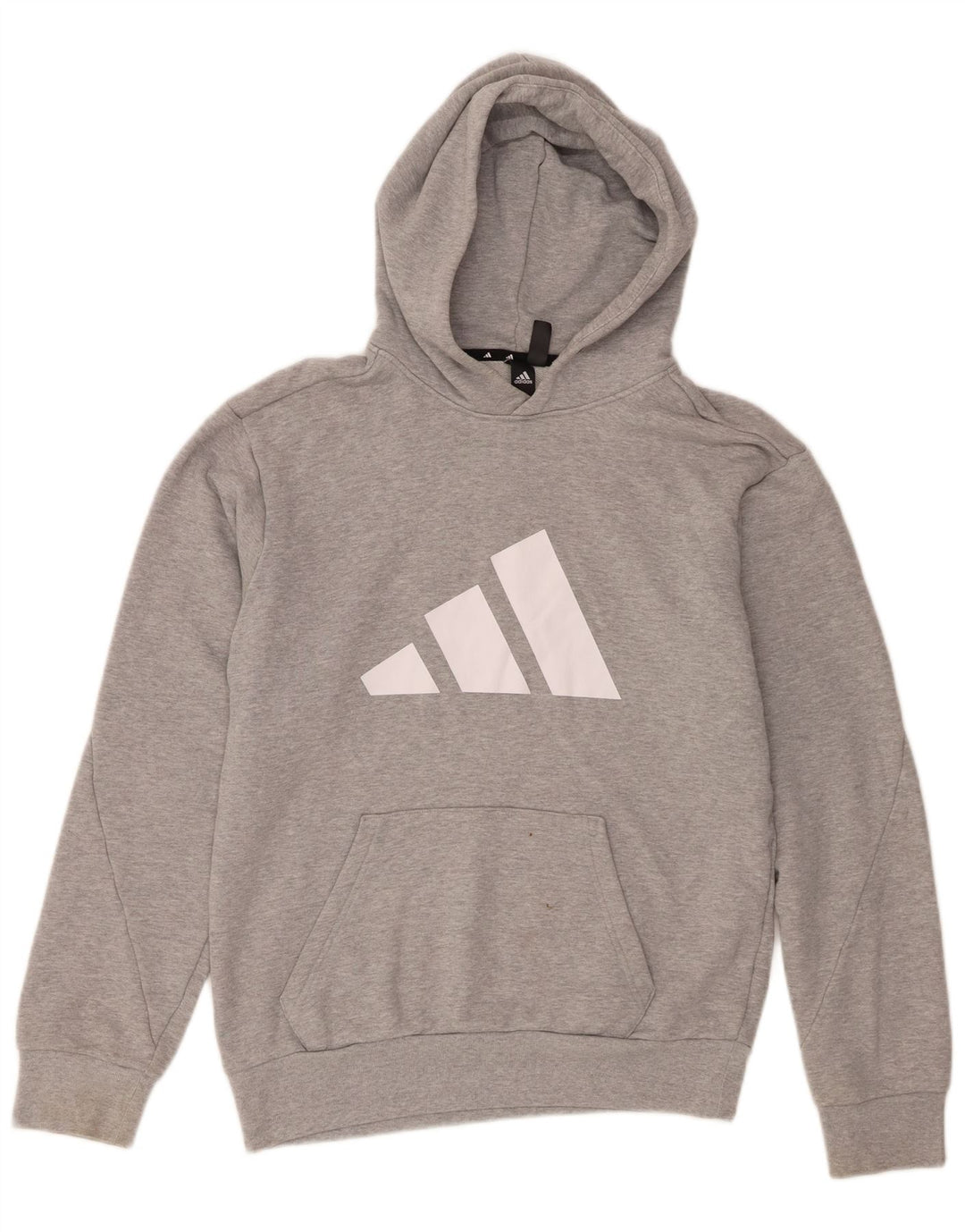 Felpa con cappuccio grafica da uomo Adidas Small in cotone grigio