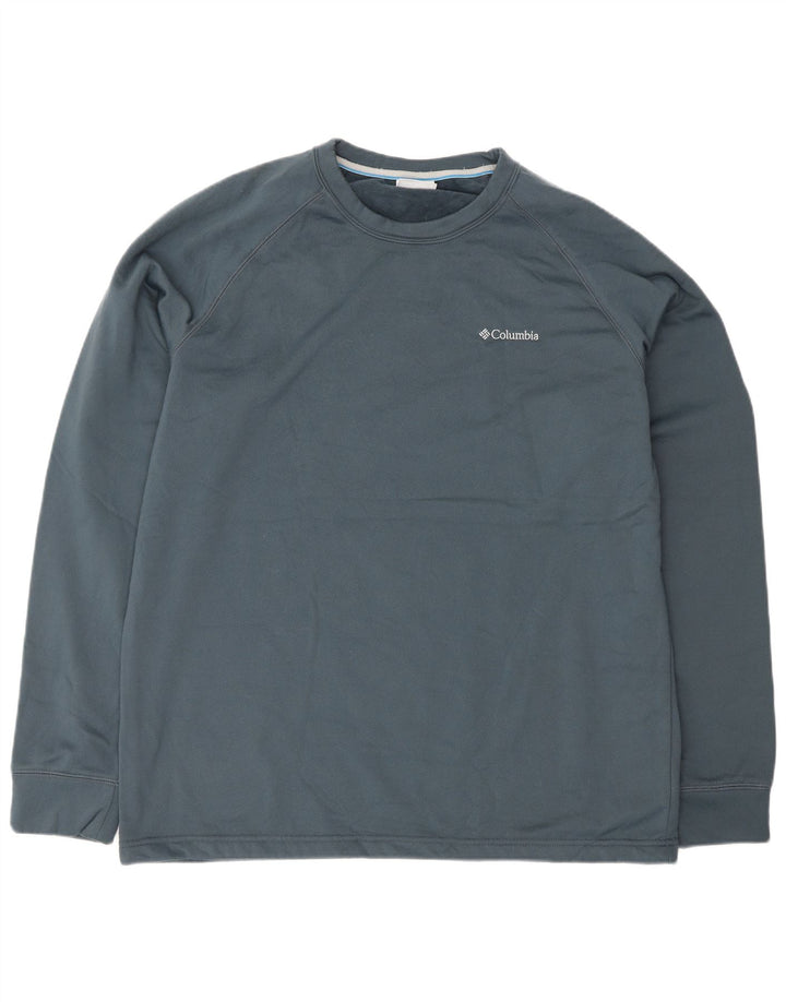 COLUMBIA Felpa da uomo Maglione grande poliestere blu navy