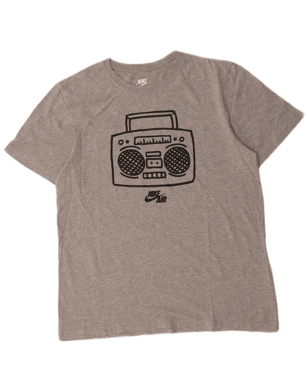 T-shirt grafica Nike da uomo slim fit 2XL in cotone grigio