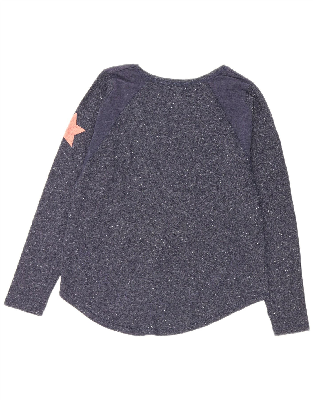 Top grafico da donna a maniche lunghe Superdry UK 14 medio blu navy screziato