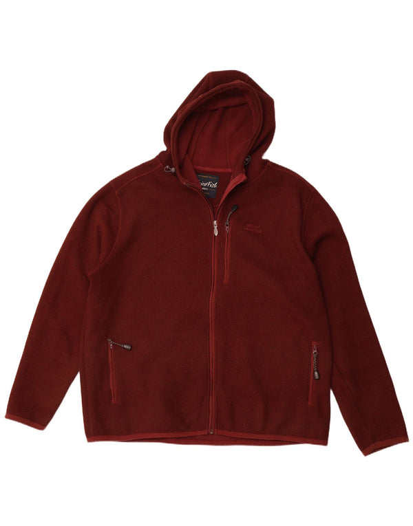 WEIRD FISH Maglione con cappuccio e zip da uomo 3XL poliestere marrone