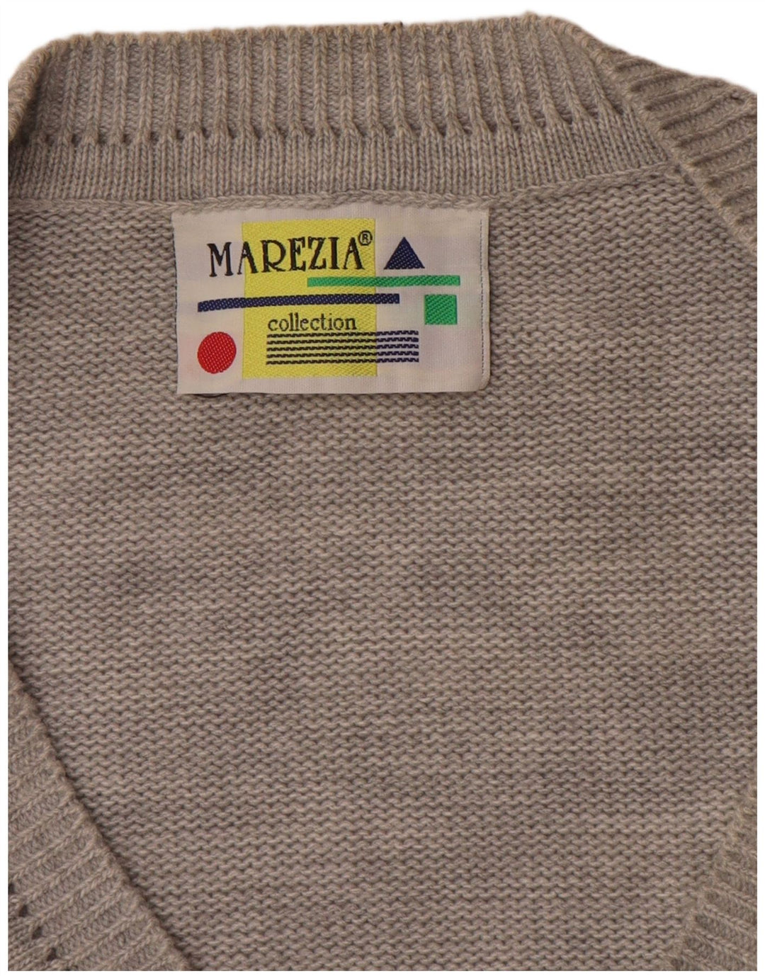 Maglione cardigan da donna vintage UK 18 XL Patchwork grigio