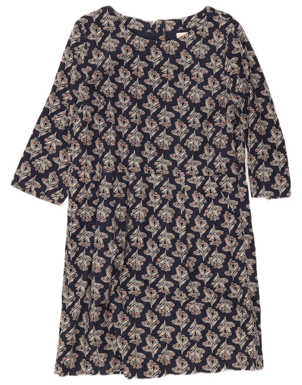 Abito a trapezio da donna Seasalt Cornwall UK 12 Medio blu navy floreale