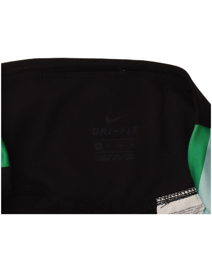 Leggings grafici da donna Nike UK 6 XS poliestere color block nero