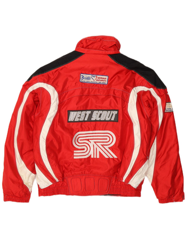 Giacca da sci grafica da uomo West Scout UK 40 Large Red Colourblock Nylon
