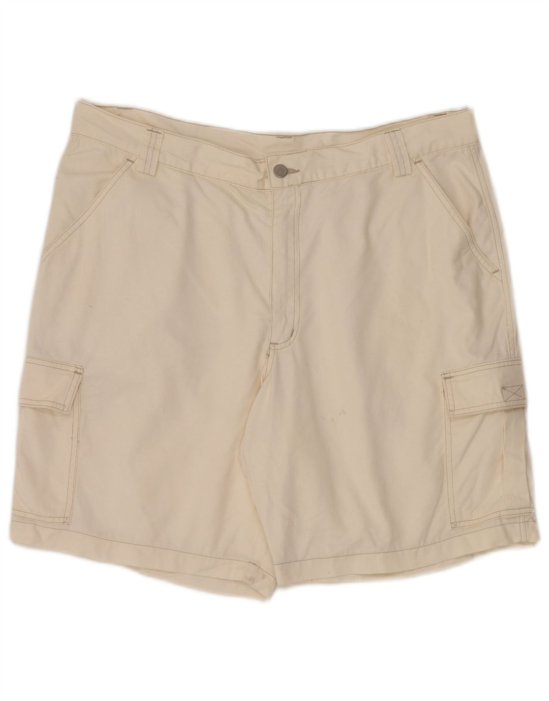 Pantaloncini cargo vintage da uomo W38 XL in cotone bianco