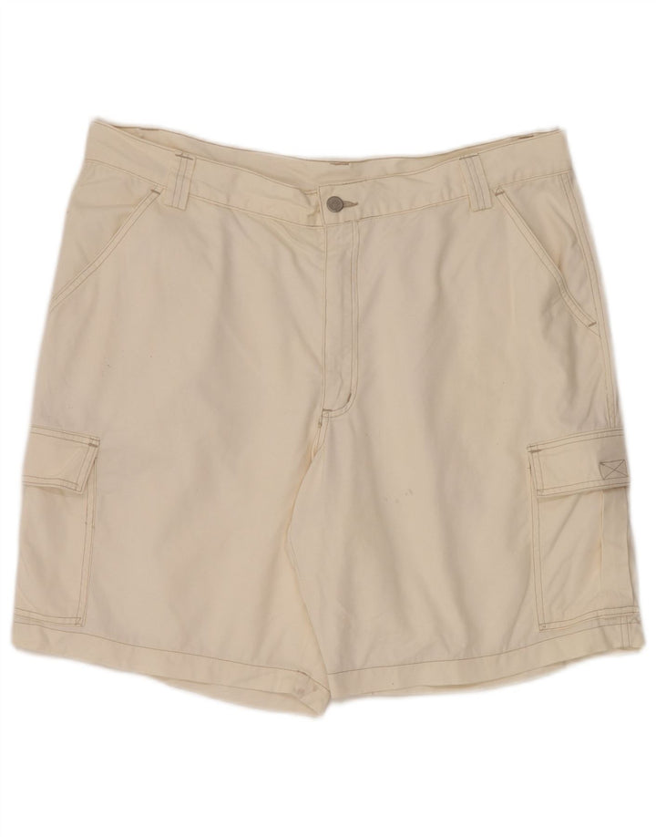 Pantaloncini cargo vintage da uomo W38 XL in cotone bianco