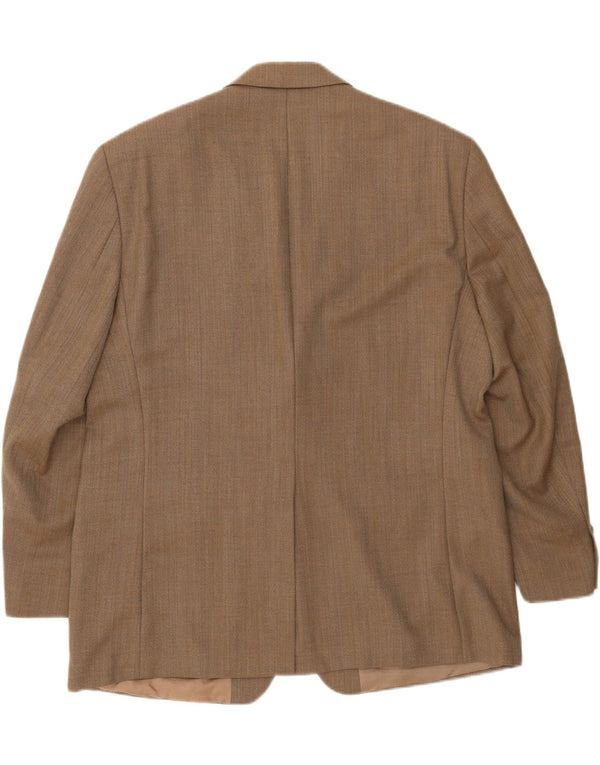 Ralph Lauren Mens 2 Button Blazer Jacket UK 44 XL Beige Herringbone Wool