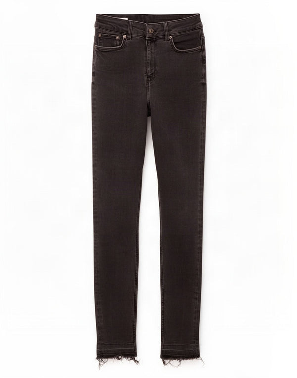 Jeans skinny a vita alta da donna Zara EU 38 Small W28 L27 cotone nero