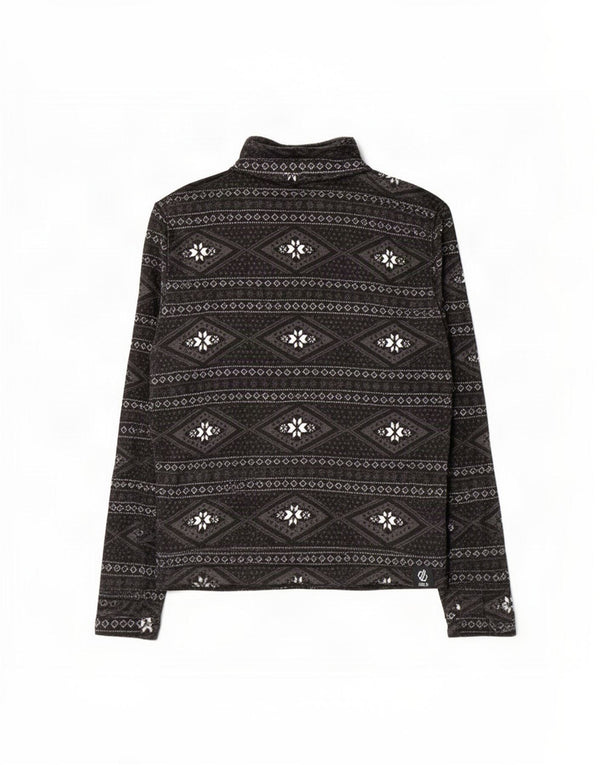 Maglione in pile da donna con collo e zip Dare 2b UK 12 medio nero Fair Isle