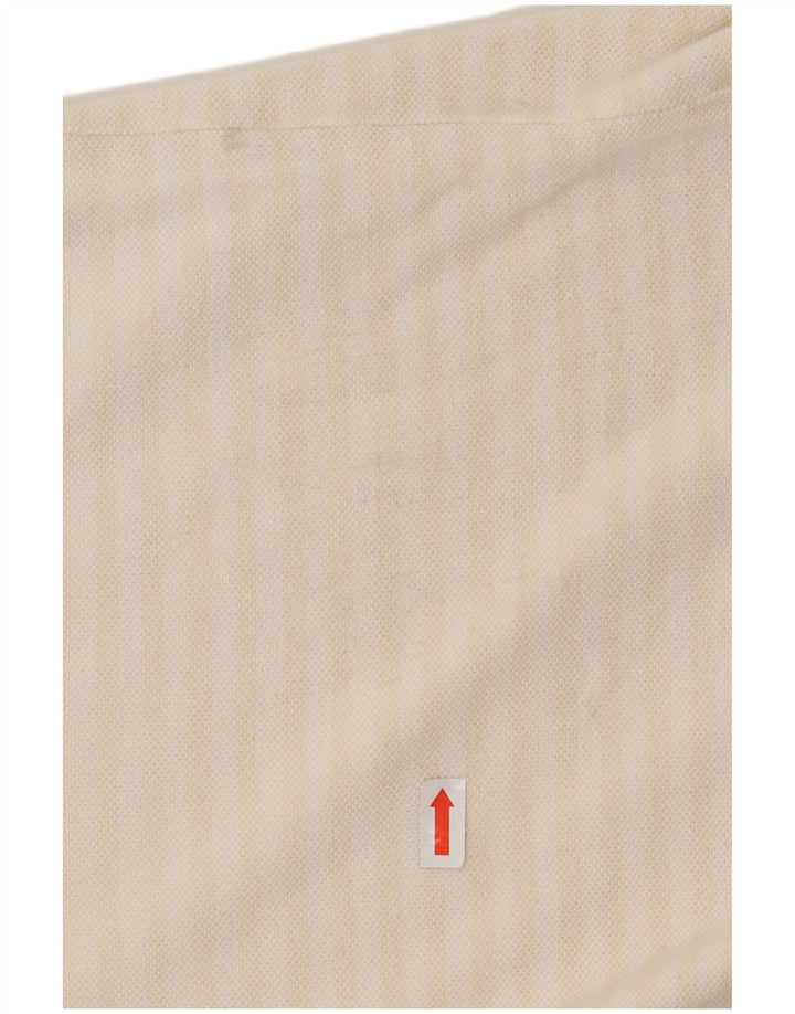 Polo da uomo LACOSTE taglia 7 2XL cotone a righe bianco sporco