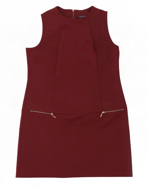 Abito a trapezio senza maniche da donna Marks & Spencer UK 16 grande bordeaux
