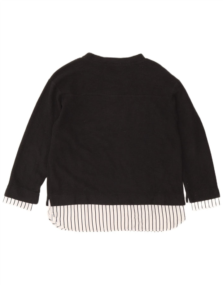 Top Zara da donna con grafica oversize a maniche lunghe UK 10 piccolo poliestere grigio