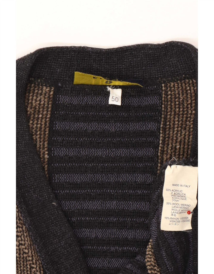 Maglione cardigan da uomo Fiume IT 50 Medio Blu Navy Argyle/Acrilico diamante