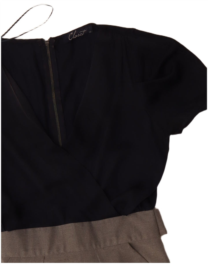 CLOSET Abito avvolgente da donna UK 10 Piccolo poliestere color block blu navy