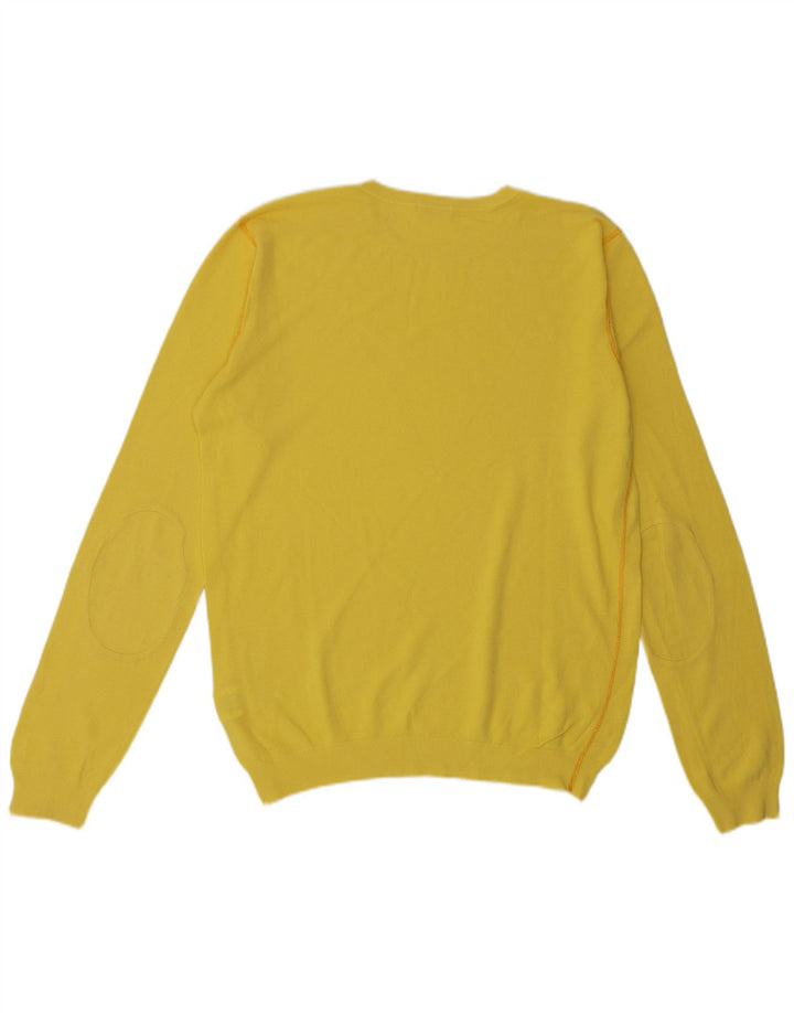 Maglione maglione girocollo da uomo Sun68 XL in cotone giallo
