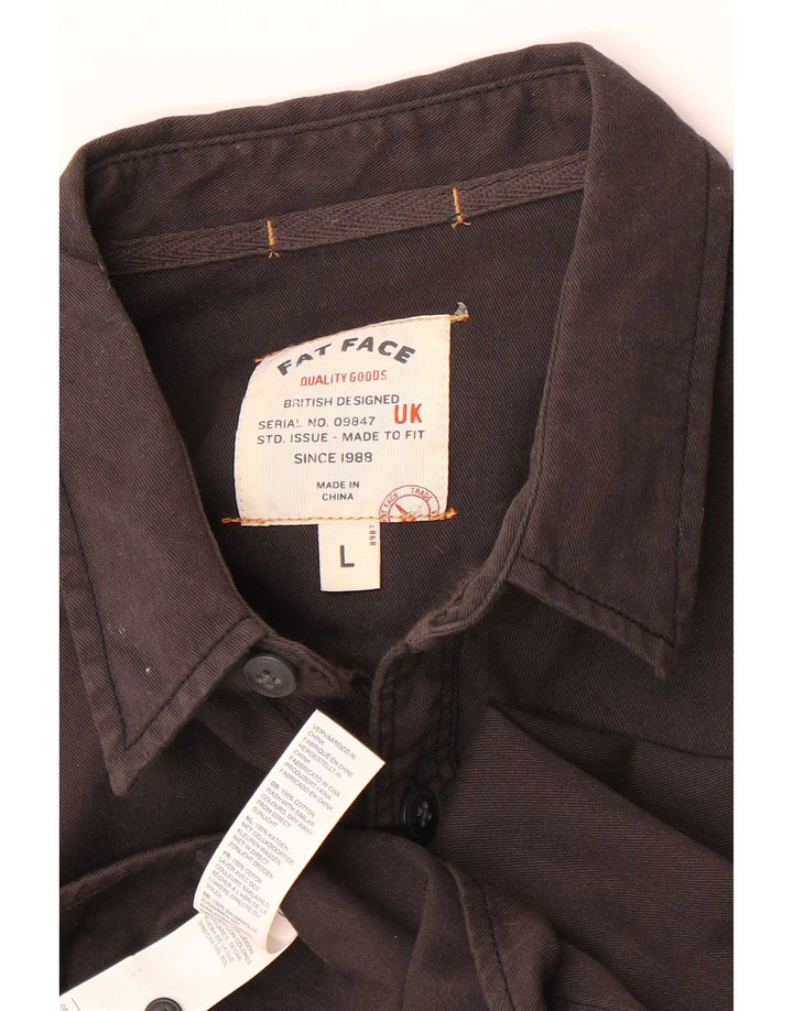 Camicia da uomo Fat Face Large in cotone nero