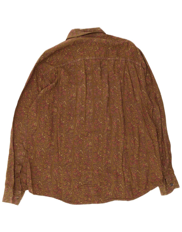 Camicia Azzurra Uomo Large Cachi Paisley Viscosa