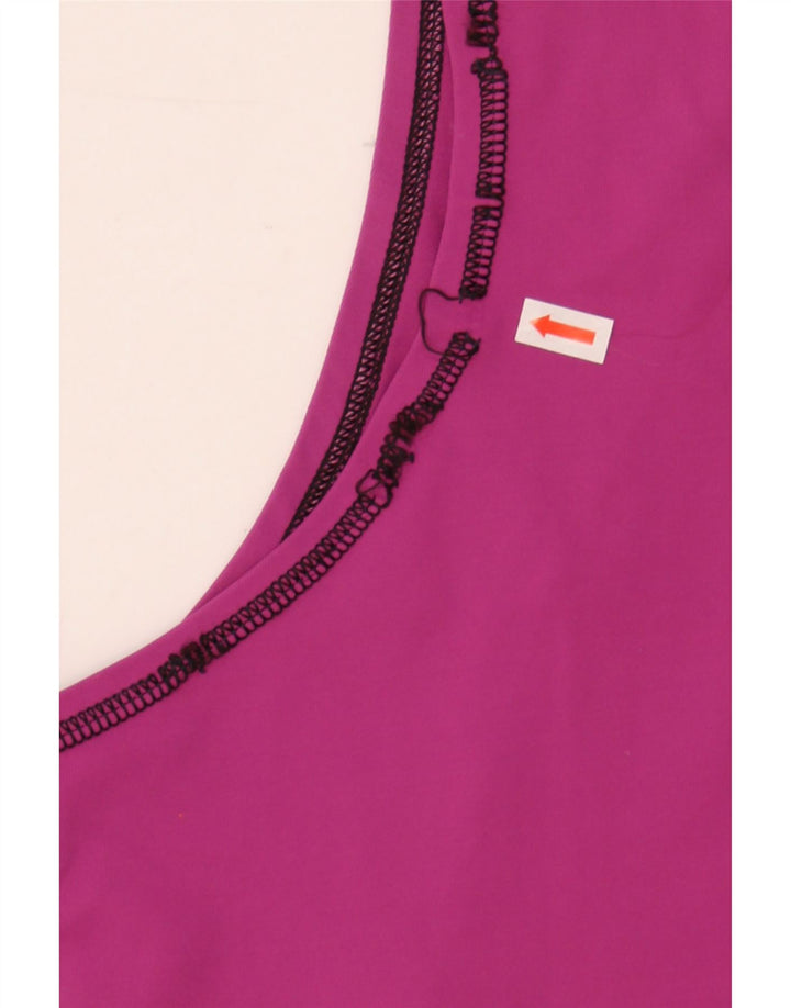 KAPPA Womens Graphic Vest Top UK 14 Large Pink Colourblock Polyester Vintage Kappa and Second-Hand Kappa from Messina Hembry 