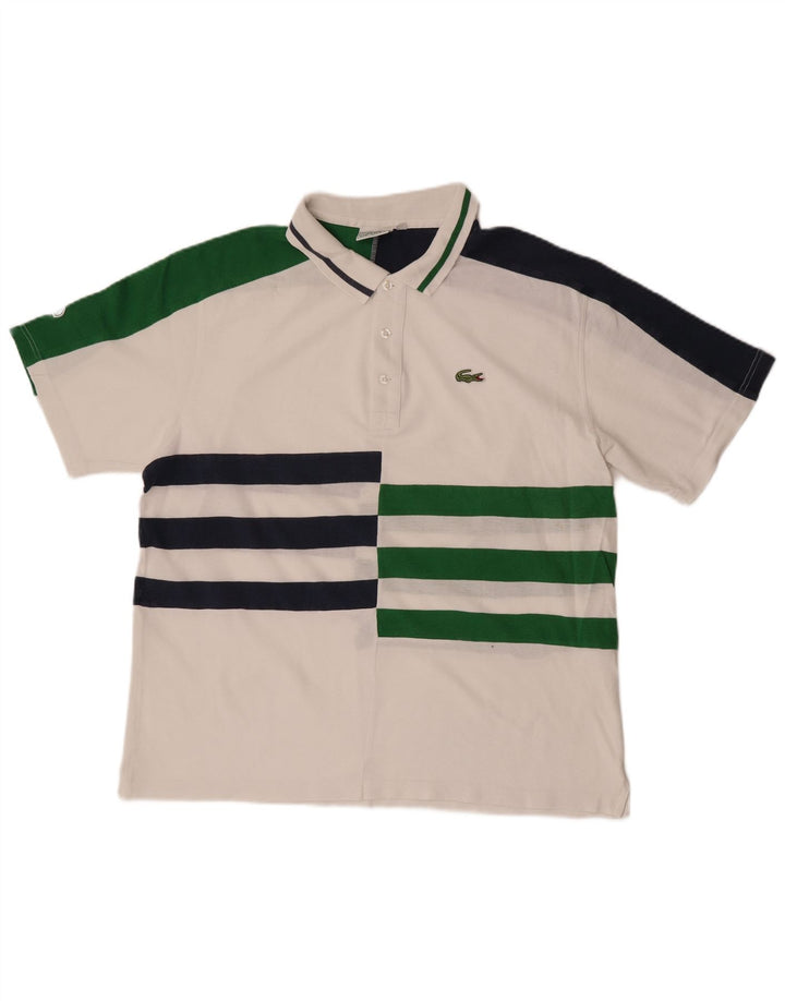 Polo da uomo Lacoste taglia 6 XL a righe bianche