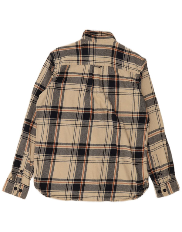Camicia da uomo in flanella vestibilità regolare Jack & Jones in cotone a quadri beige piccolo