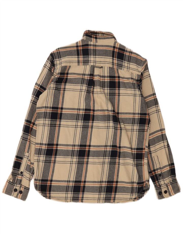 Camicia da uomo in flanella vestibilità regolare Jack & Jones in cotone a quadri beige piccolo
