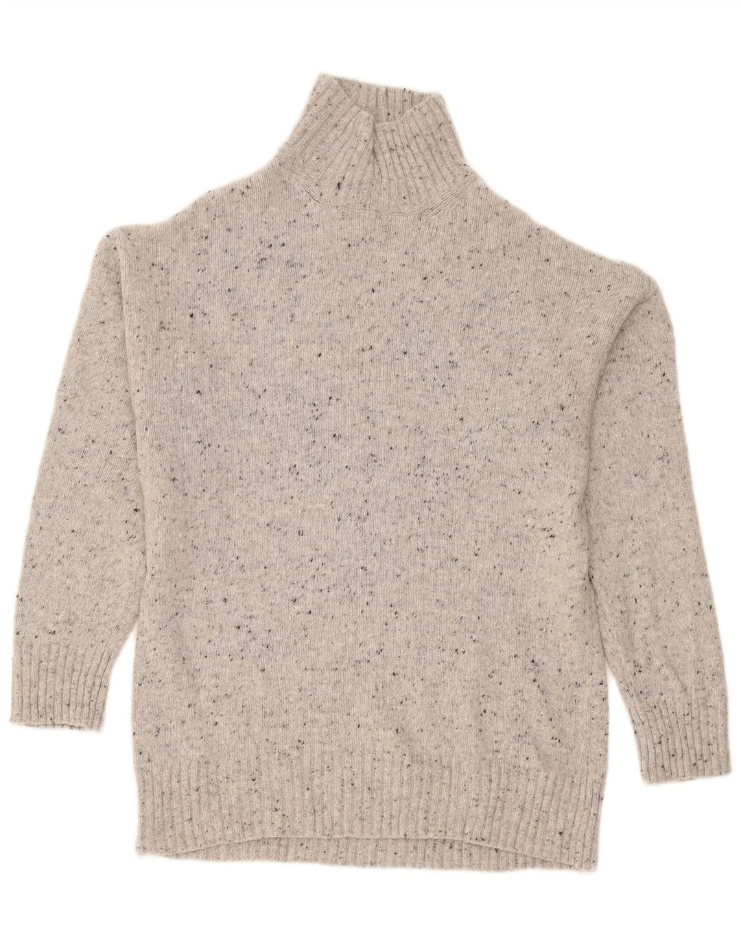Maglione maglione oversize con collo dolcevita da donna Zara UK 10 piccolo grigio screziato