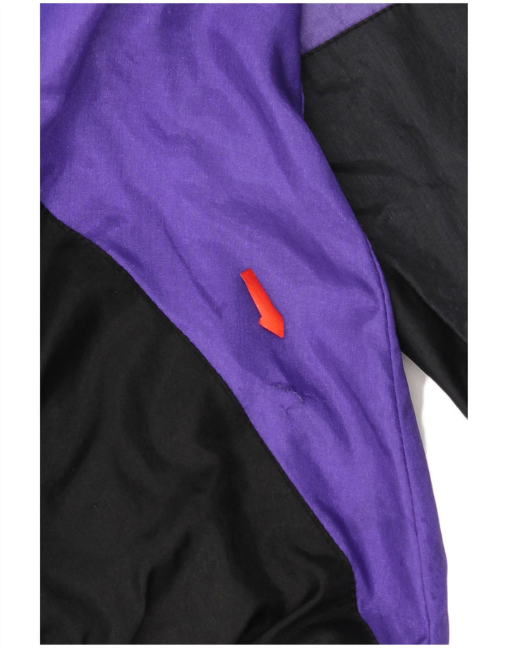 Giacca da ginnastica vintage da uomo, giacca grande, nylon color block viola