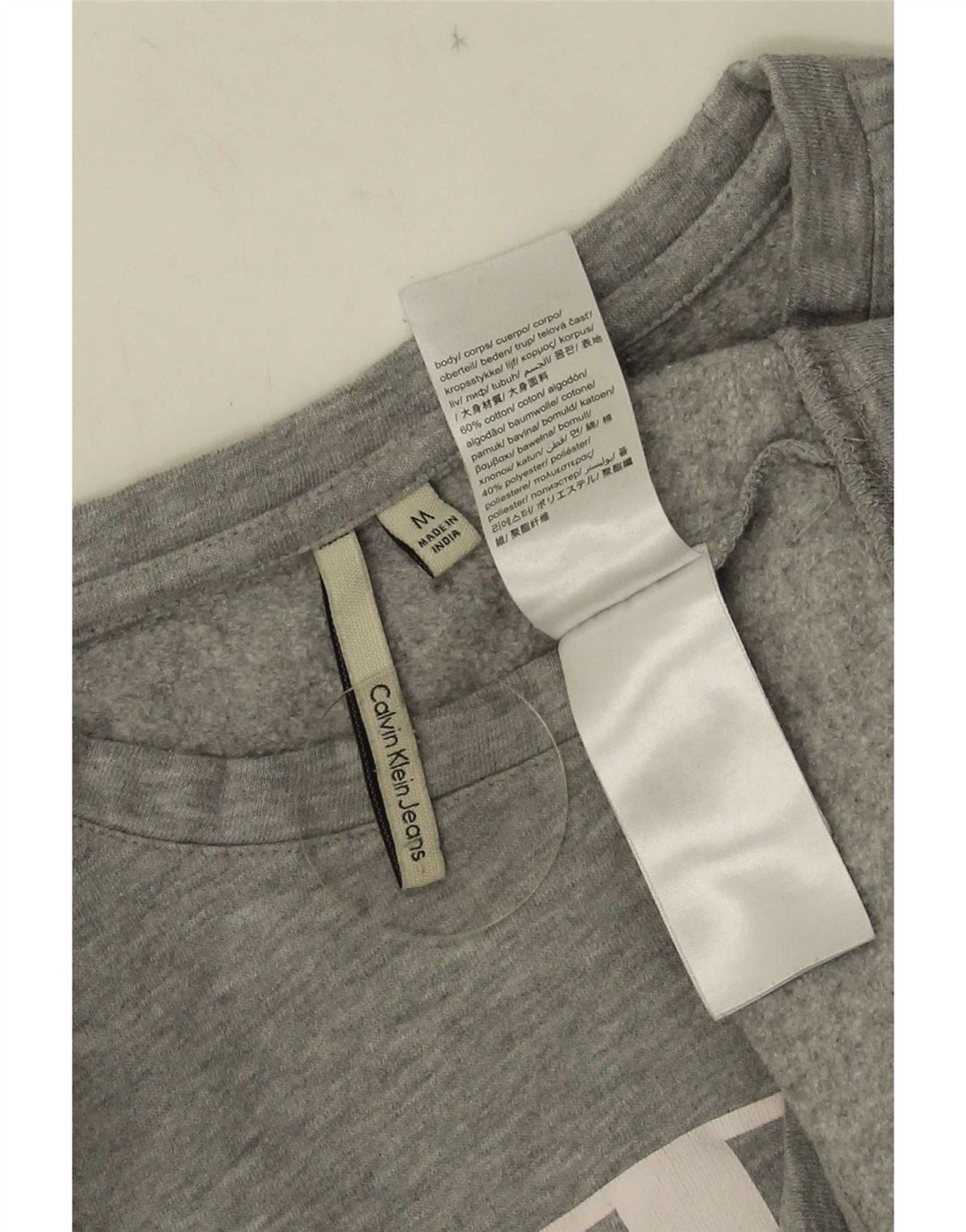 Calvin Klein Jeans Felpa grafica da uomo Maglione in cotone grigio medio