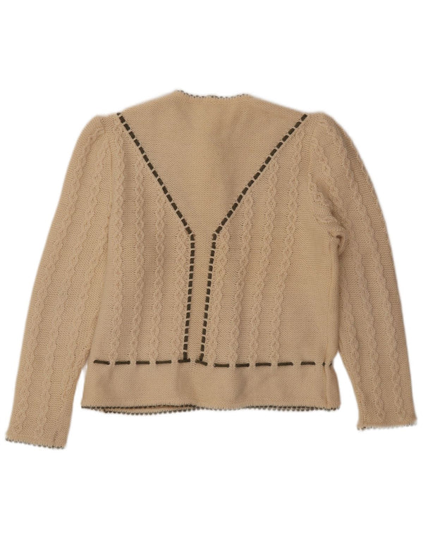 Maglione cardigan corto da donna VINTAGE EU 46 XL Lana beige
