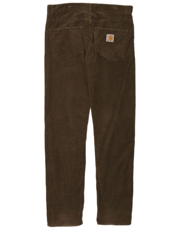 Pantaloni dritti da uomo in velluto a coste Carhartt W33 L34 cotone kaki