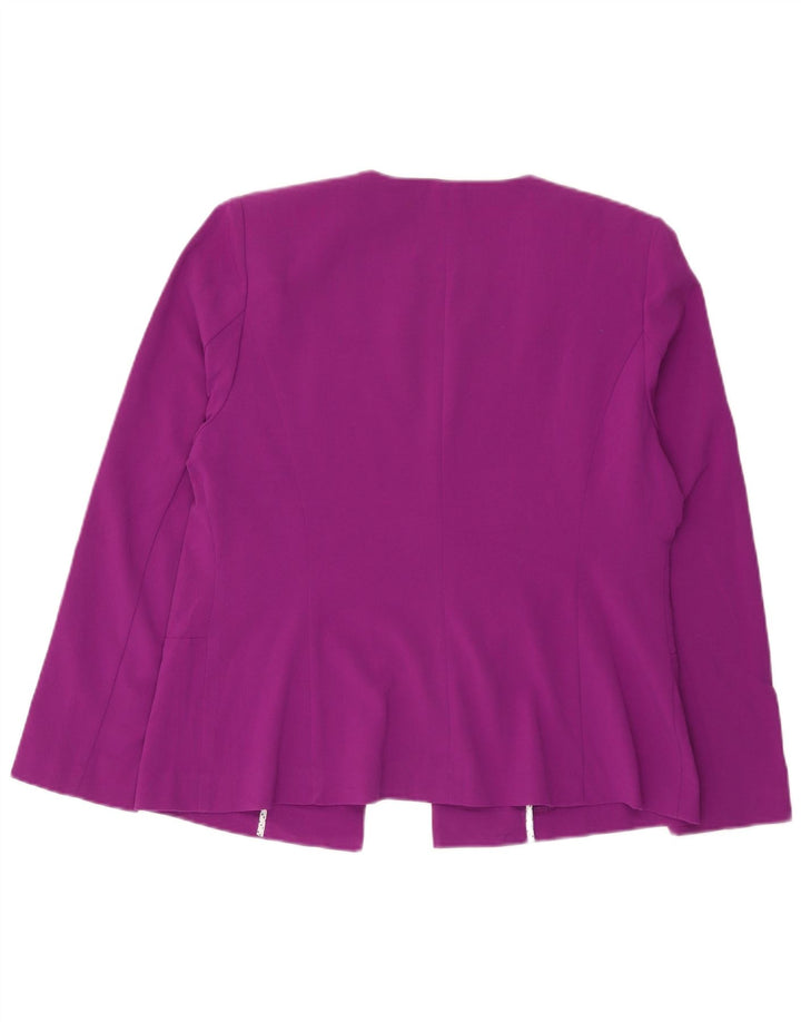 Giacca blazer aperta da donna Marks & Spencer UK 16 grande poliestere viola