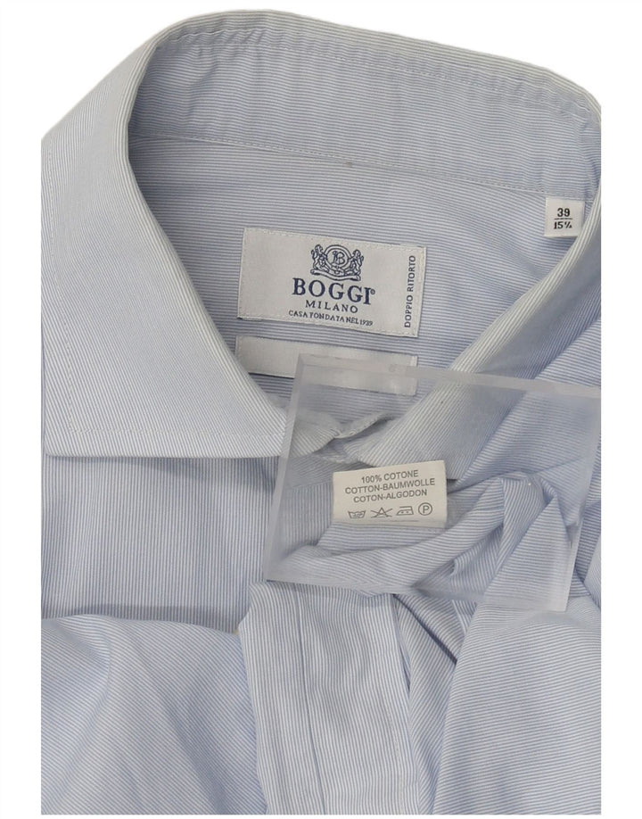 Camicia da uomo Boggi Milano taglia 38 15 1/2 cotone blu medio