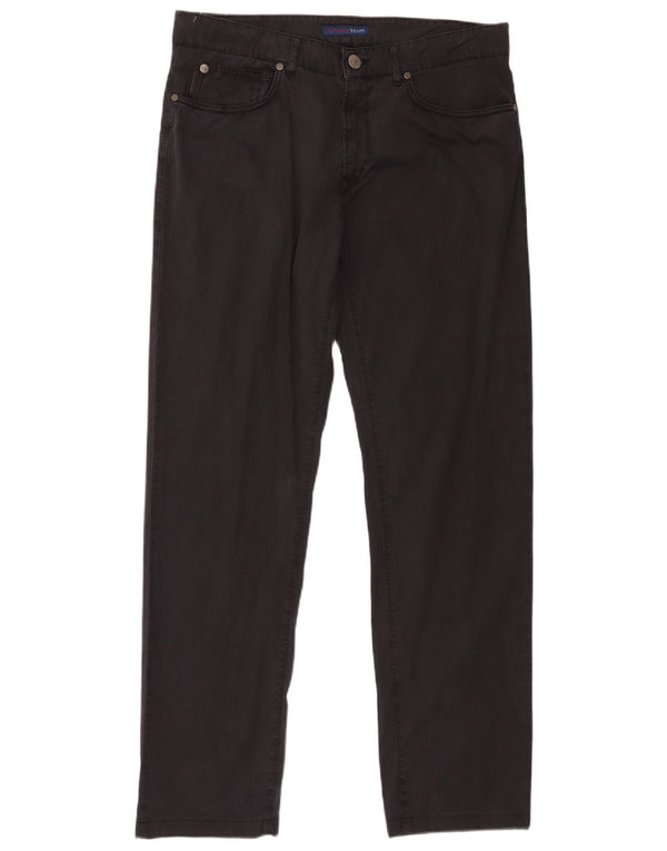 Pantaloni Casual Dritti Uomo Trussardi W35 L32 Blu Navy Cotone