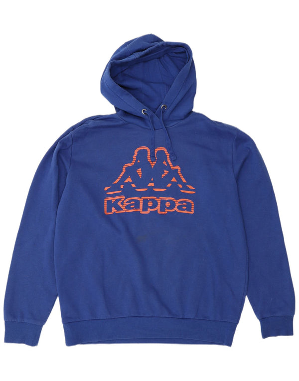 Maglione con cappuccio grafico da uomo Kappa grande blu