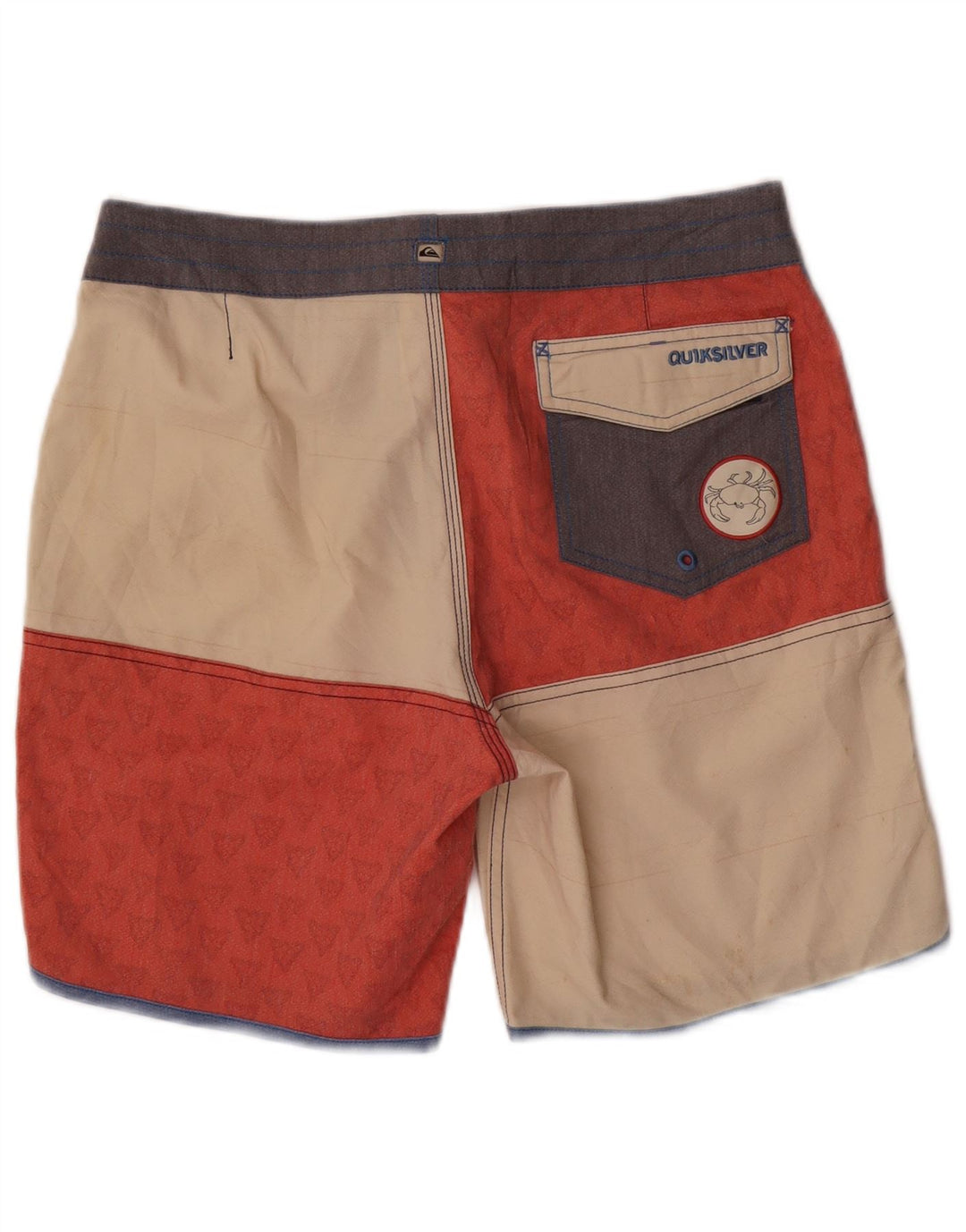 Pantaloncini da bagno da uomo Quiksilver in poliestere color block rosso medio