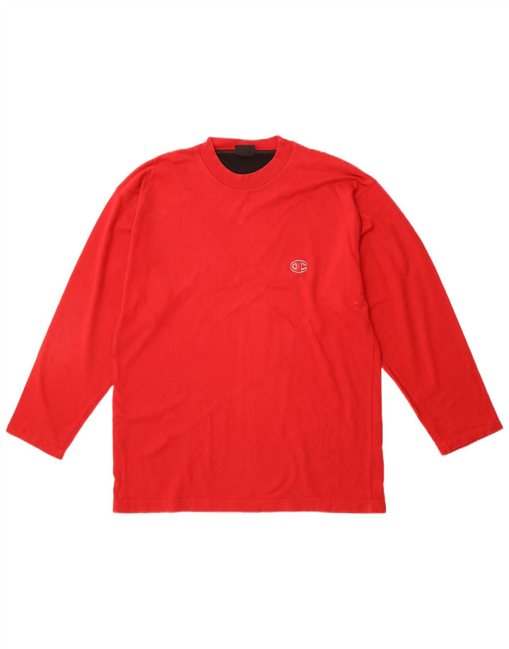 CHAMPION Top da uomo a maniche lunghe grande in cotone rosso