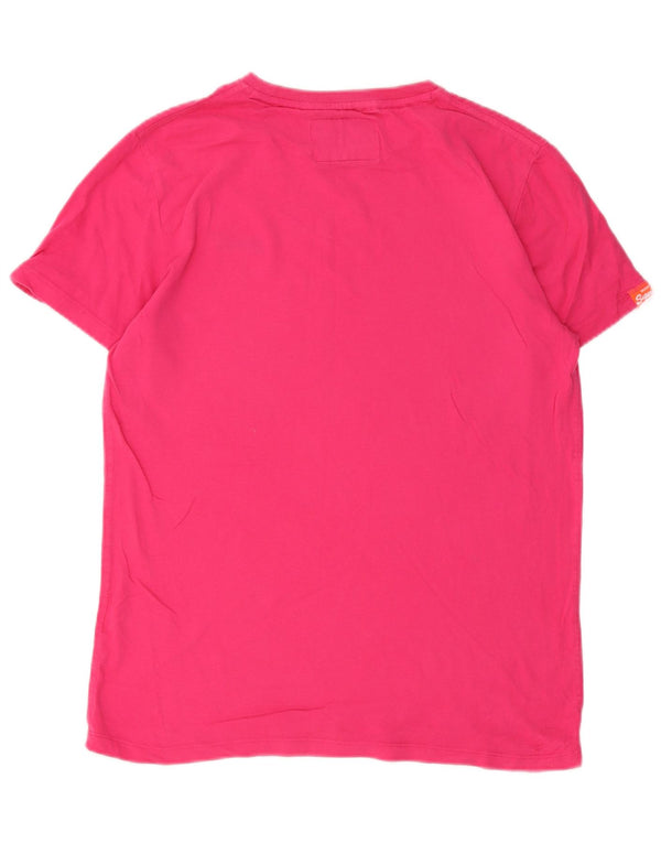 T-shirt da donna Superdry Top Large in cotone rosa