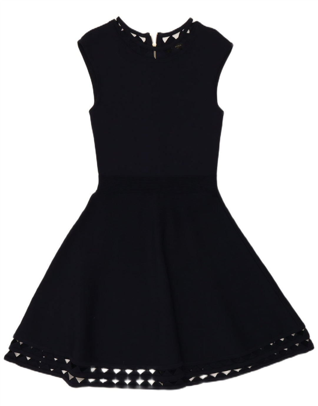 Ted Baker Abito da donna slim fit a trapezio taglia 2 piccolo in viscosa blu navy