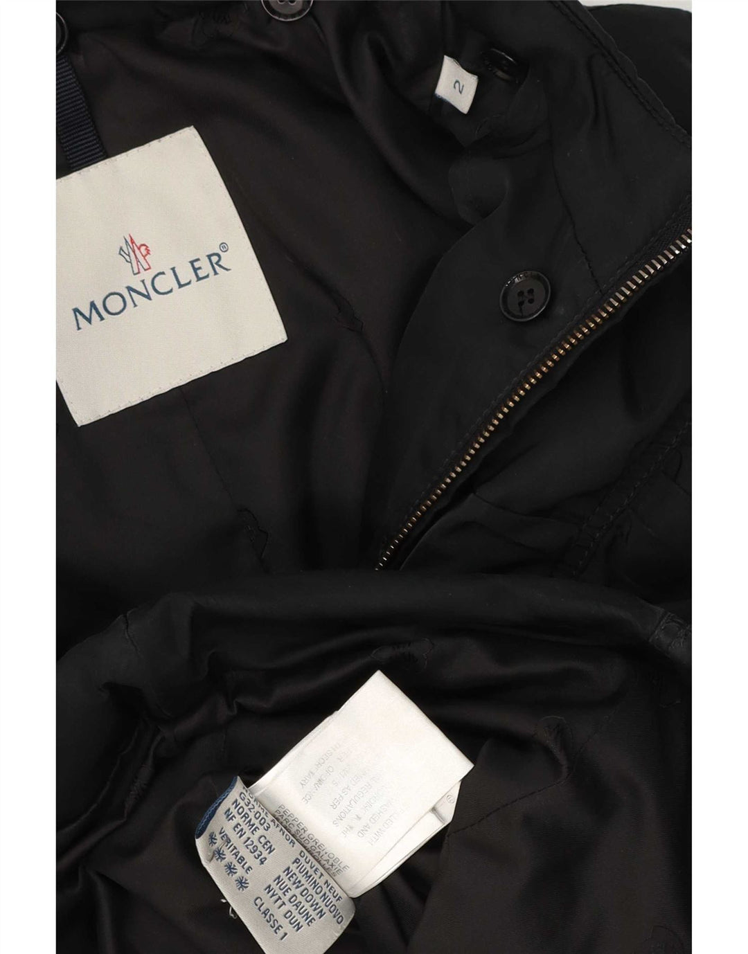 Moncler Donna Giacca imbottita Taglia 2 Medio Nero Poliestere