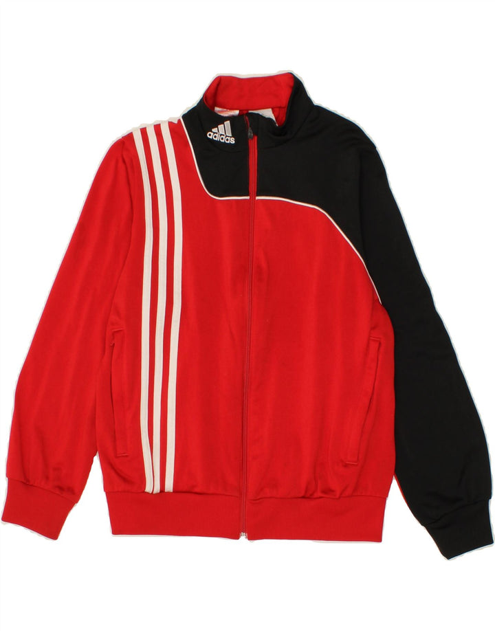 ADIDAS Boys Tracksuit Top Jacket 11-12 Years Red Colourblock Polyester Vintage Adidas and Second-Hand Adidas from Messina Hembry 