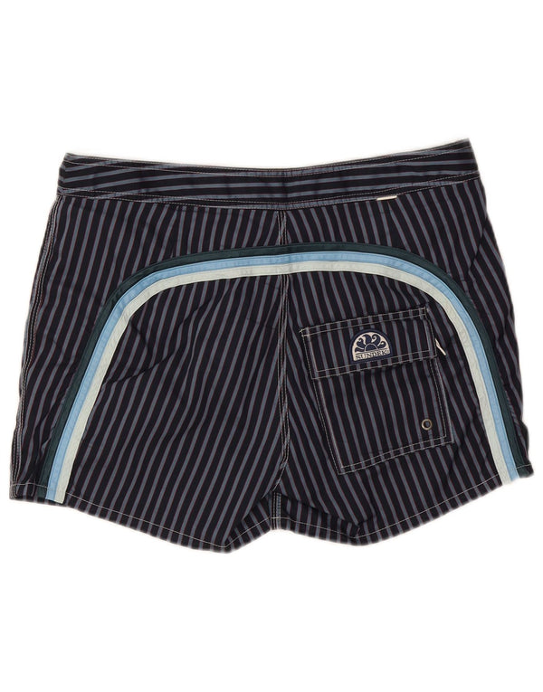 Pantaloncini da bagno da uomo Sundek Poliestere medio a righe blu navy